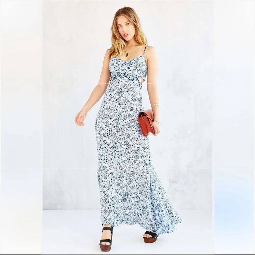ECOTE x URBAN OUTFITTERS | Blue Maxi Dress Cutout Sides‎ Shipwreck | Size Small